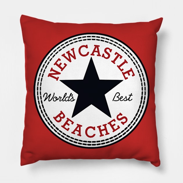 Newcastle Beaches Pillow by drummingco