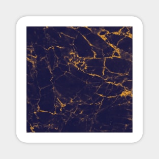 Iridescent Blue and Golden Marble Texture Magnet