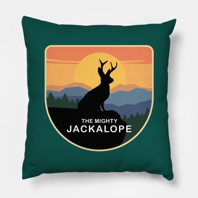 The Mighty Jackalope Pillow by Mark Studio