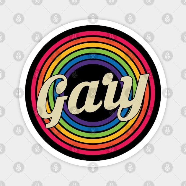 Gary - Retro Rainbow Style Magnet by MaydenArt