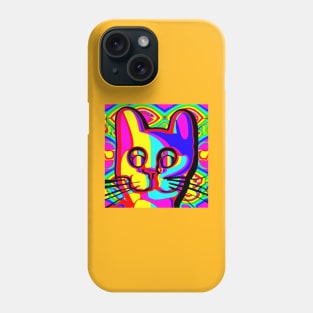 the cat is in full color by itself on a bright background Phone Case