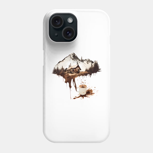 Cup of Coffee Splash of Mountains Phone Case by MLArtifex