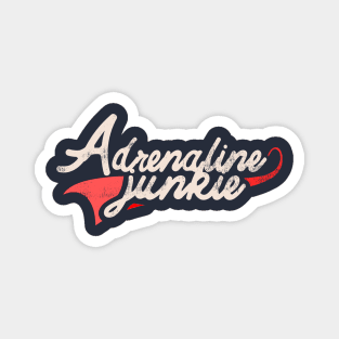 Adrenaline Junkie swoosh distressed logo typography Magnet