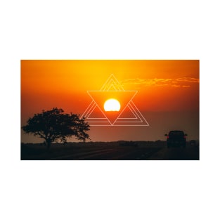 Sunset Road Geometry Triangles T-Shirt