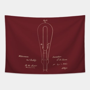 Edison Incandescent Light Bulb Patent Illustration Tapestry