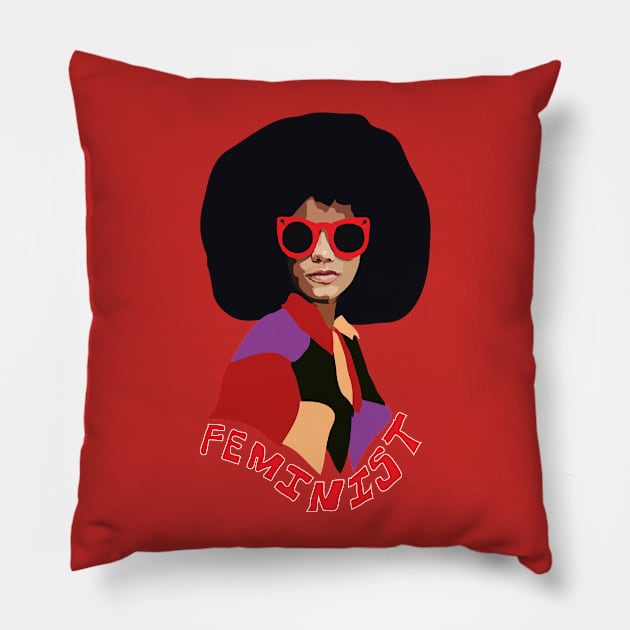 Feminist Afro Pillow by annamckay