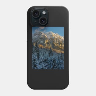 Mountains with snow in the sunset Phone Case