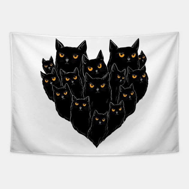 Cat love Tapestry by Jess Adams