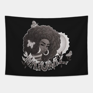 Black and White Natural | Black Woman Art Tapestry