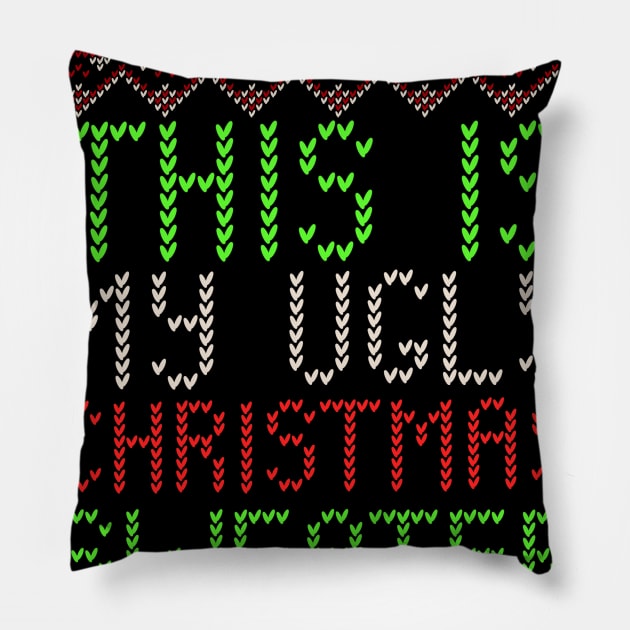 Funny Christmas Ugly Christmas Sweater Holiday Gifts Pillow by thuden1738