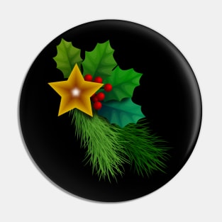 Christmas Holly Berry Tree Decoration Pin