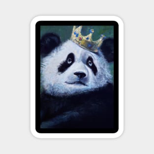 Panda with Crown Oil Painting Magnet