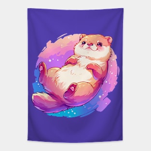 Happy otter with vivid colors Tapestry