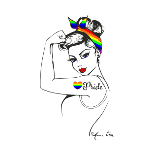 Pride LGBTQ Girl Power Pin Up by Anne Cha Love wins T-Shirt