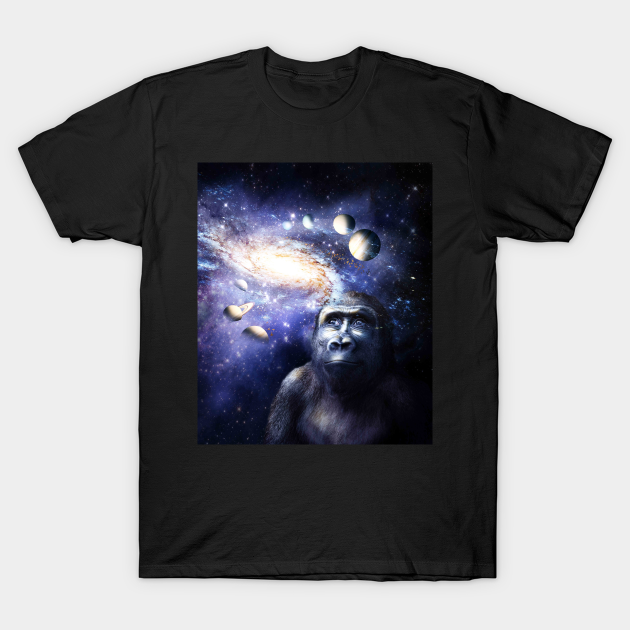 Discover Ape Gazing Into Space - Ape Gorilla Gazing At Solar Space - T-Shirt