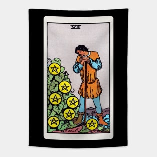 Card #70 - Seven Of Pentacles - Rider Waite Smith Tarot Tapestry