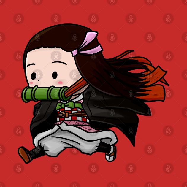 Chibi Nezuko Running by MaximumLimit