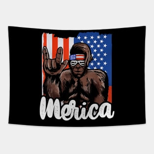 Bigfoot 4th Of July American Flag Independence Day Tapestry