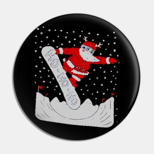 santa skating ugly christmas Pin