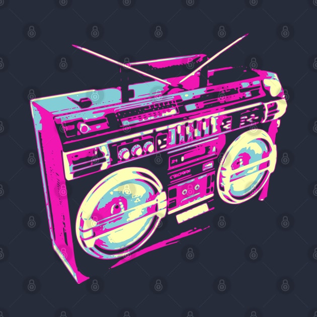 80s Boombox Pop Art by Nerd_art