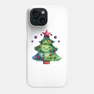 Smiling Lil Christmas Tree with Ornaments Phone Case