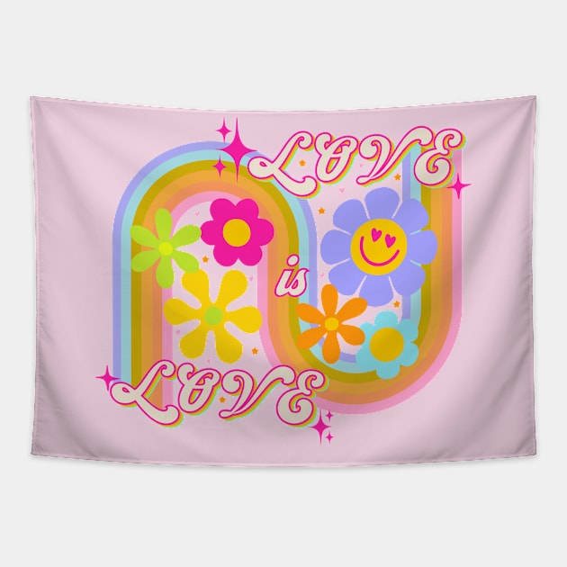 Love is love - retro design Tapestry by Deardarling