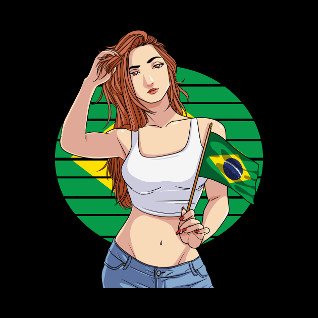 Brazilian Girl Brazil Flag Brasileira Pride by Noseking