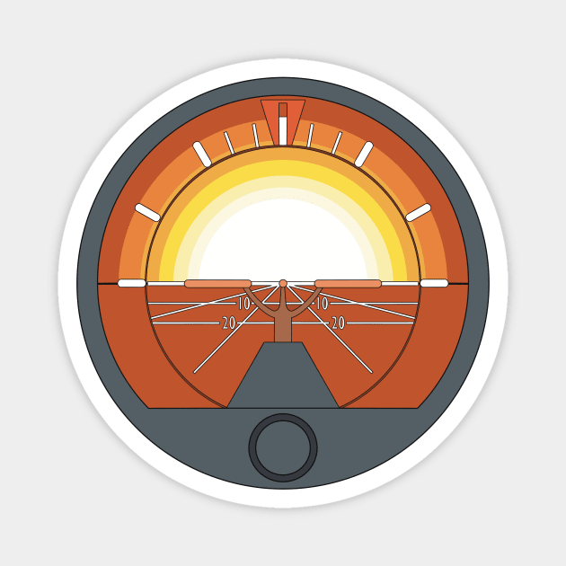 Attitude Indicator Sunset Magnet by Kassi Skye