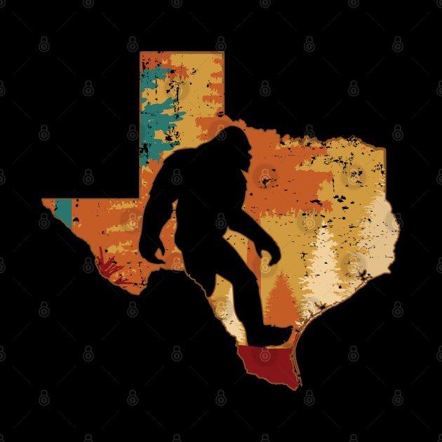 Bigfoot Retro Vintage Sasquatch Texas by ryanjaycruz