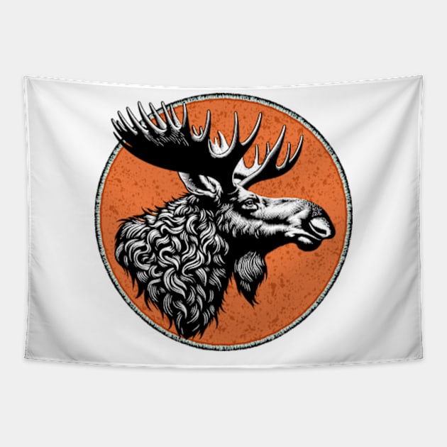 Northern Moose Tapestry by Worldengine