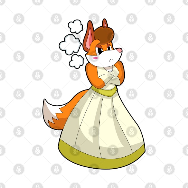 Fox as Bride with Wedding dress by Markus Schnabel