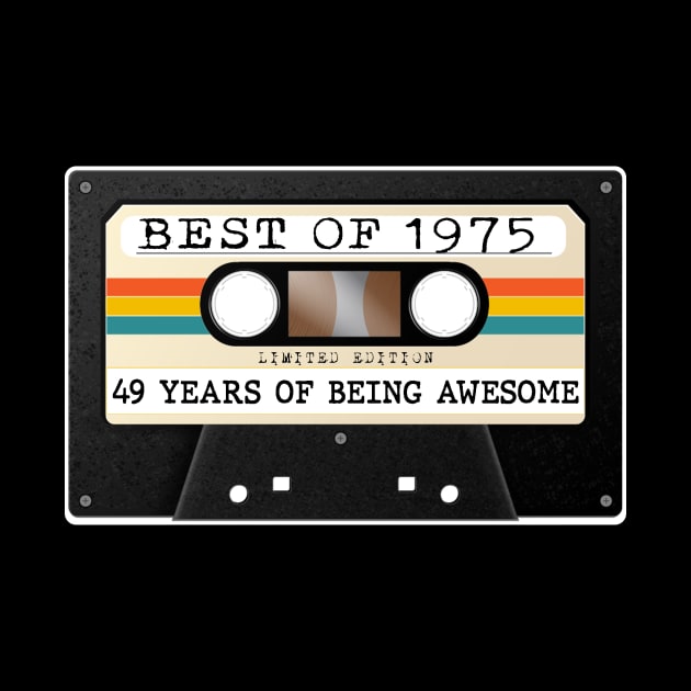 Funny Best of 1975 49th Birthday Cassette Tape Vintage by Happy Solstice
