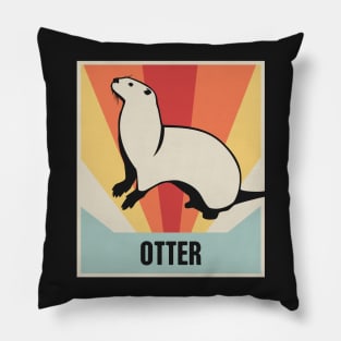 Retro Vintage Otter Poster Pillow