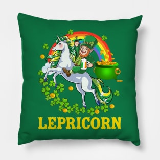 Lepricorn Leprechaun Unicorn T shirt St Patricks Day Girls Pillow