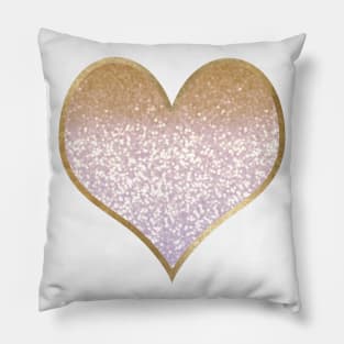 Heart - golden blush gradient Pillow