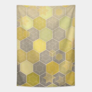 Lemon & Grey Honeycomb Tapestry