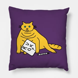 Chubby Cat Wants to Know R U OK Pillow