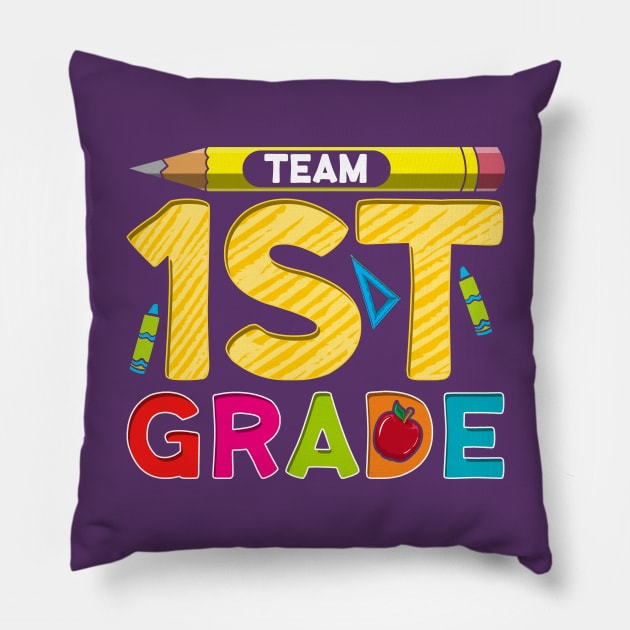 Team First Grade! 1st Grader Gift Pillow by Jamrock Designs
