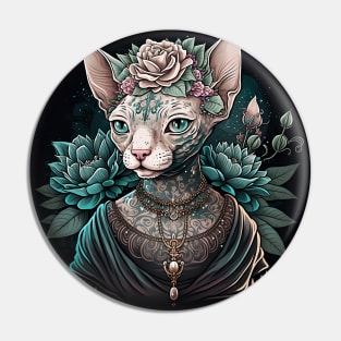 Sphynx Enchanted Rose Fantasy Pin