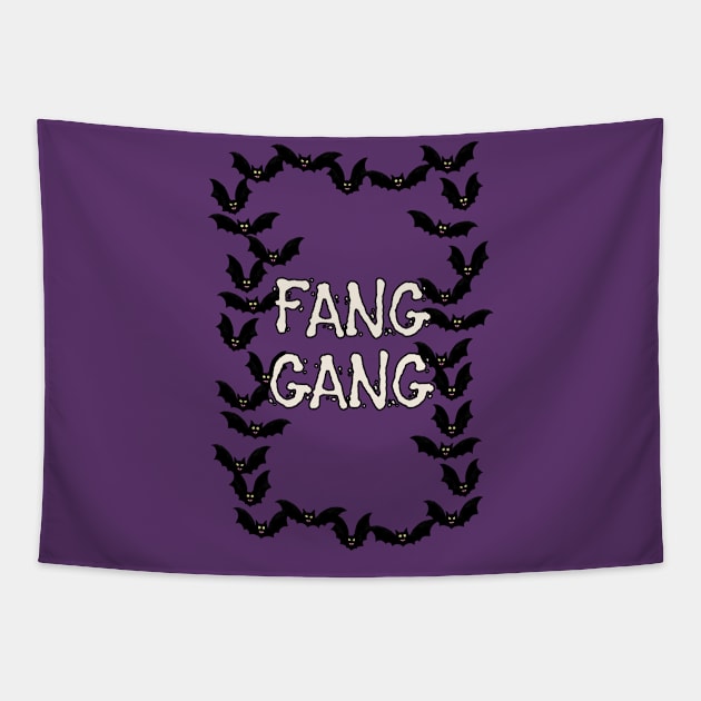 Fang Gang Bat Frame Halloween Design Tapestry by 4Craig