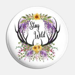 Stay Wild Whimsy Antlers Pin