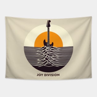 Joy Division Retro Guitar Sun waves Tapestry