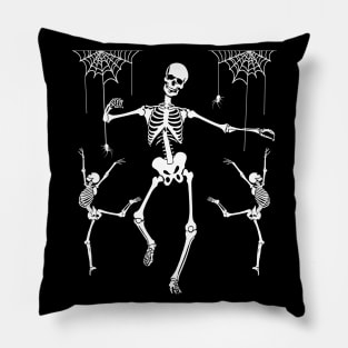 DANCING SKELETONS WITH SPIDER WEBS Pillow