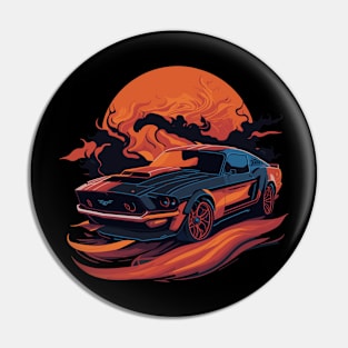 Muscle Car Flame Pin