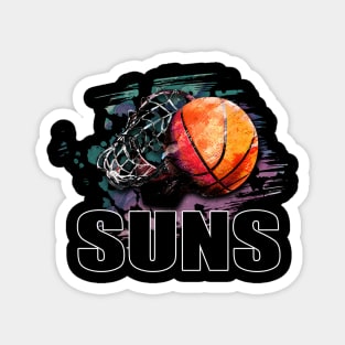 Retro Pattern Suns Basketball Classic Style Magnet