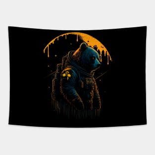 Honey moon astronaut bear Tapestry