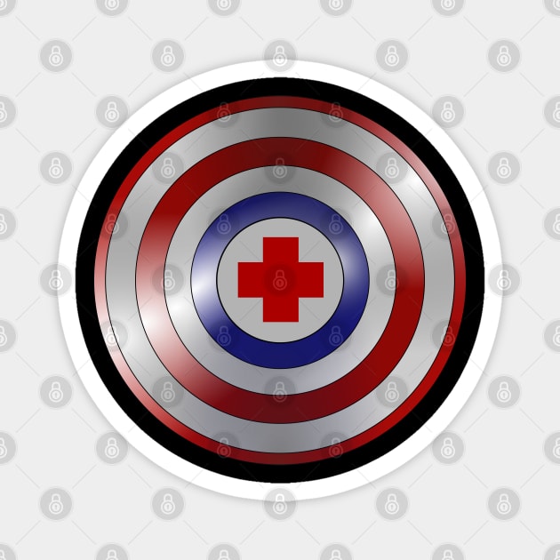 Proud Combat Medic Red Cross, Funny Medical Captain Design for Heroes without Capes Magnet by Printofi.com