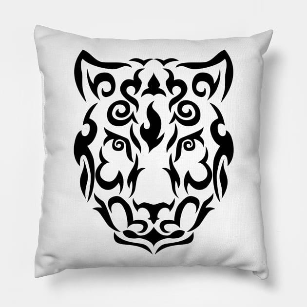 Snow leopard face Pillow by ingotr