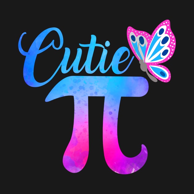 Cute & Funny Cutie Pi Math Pie Butterfly Math Pun by theperfectpresents