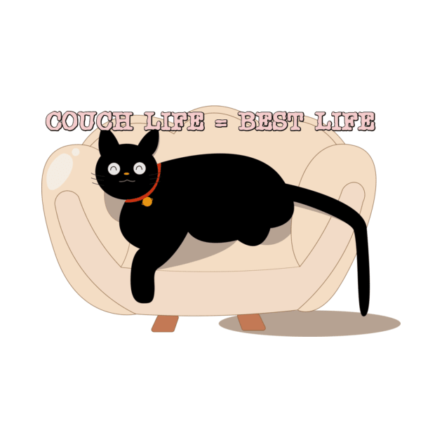 Couch life best life Lazy cat print design by LiliMagic